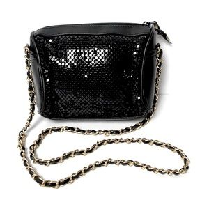 Evening Party Black Sequins crossbody Handbag Chain Strap 8"X5"X3"
